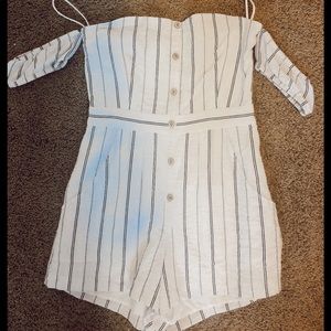 Planet Blue white & macy striped romper!